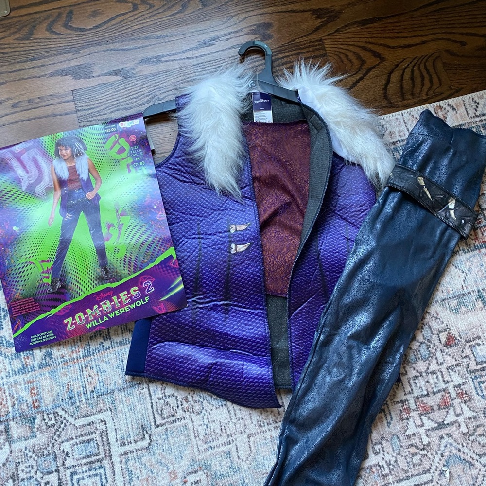 Brand new Disney Zombies Willa Costume. Purple. Size 7-8